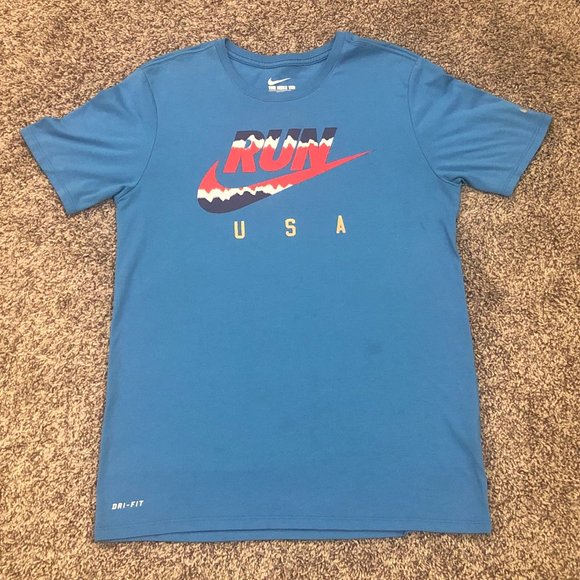 red white and blue dri fit shirts